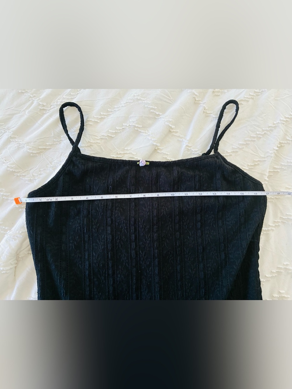 wild fable Black Slim Ribbed Spaghetti-Strap Mini Dress hoco large - Picture 5 of 5